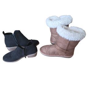 Black and Brown Ankle Boots Set